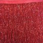 By the Yard-6" Glass RED BUGLE Seed Bead Beaded Fringe Lamp Costume Trim