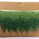5 yard bolt 6" Lime/Emerald Green Ombre BUGLE Beaded Fringe Chevron Lamp Costume Trim