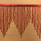 By the Yard 6.5" RED Glass BUGLE Bead Beaded Fringe CHEVRON Lamp Costume