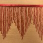 By the Yard 6.5" RED Glass BUGLE Bead Beaded Fringe CHEVRON Lamp Costume
