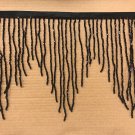 By the Yard 6.5" BLACK Glass BUGLE Bead Beaded Fringe CHEVRON Lamp Costume