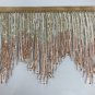 By the yard 6" Gold/Copper Ombre BUGLE Beaded Fringe Chevron Lamp Costume Trim