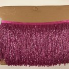 5 yard bolt-6" Glass FUCHSIA AB PINK BUGLE Seed Bead Beaded Fringe Lamp Costume Trim