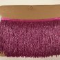 5 yard bolt-6" Glass FUCHSIA AB PINK BUGLE Seed Bead Beaded Fringe Lamp Costume Trim