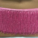 5 yard bolt-6" Glass HOT PINK BUGLE Seed Bead Beaded Fringe Lamp Costume Trim