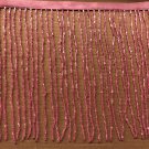 By the yard-6" Glass HOT PINK BUGLE Seed Bead Beaded Fringe Lamp Costume Trim