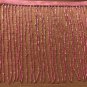 By the yard-6" Glass HOT PINK BUGLE Seed Bead Beaded Fringe Lamp Costume Trim
