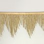 1 Yard 6.5" Gold Glass Seed Bugle Beaded Fringe Chevron Lamp Costume Trim