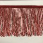 By the Yard-6" Glass RED BUGLE Seed Bead Beaded Fringe Lamp Costume Trim