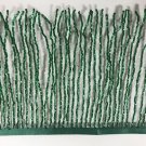 By the yard-6" Glass EMERALD GREEN BUGLE Seed Bead Beaded Fringe Lamp Costume Trim