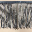 By the yard-6" Glass ROYAL BLUE BUGLE Seed Bead Beaded Fringe Lamp Costume Trim