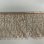 By the yard-6" Glass ROSE GOLD BUGLE Seed Bead Beaded Fringe Lamp Costume Trim