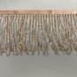 By the yard-4.5/4" Glass ROSE GOLD BUGLE Seed Bead Beaded Fringe Lamp Costume Trim