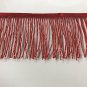 By the yard-4.5/4" Glass RED BUGLE Seed Bead Beaded Fringe Lamp Costume Trim