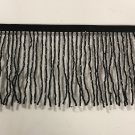 By the yard-4.5/4" Glass BLACK BUGLE Seed Bead Beaded Fringe Lamp Costume Trim