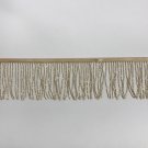 By the yard-4.5/4" Glass GOLD BUGLE Seed Bead Beaded Fringe Lamp Costume Trim