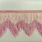 By Yd-6.5" Chevron Light Pink/Hot Pink Ombré Glass BUGLE Bead Beaded Fringe Lamps Costumes Crafts