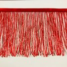 By the Yard-6" Glass RED BUGLE Seed Bead Beaded Fringe Lamp Costume Trim