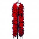 NWT Thick 120g Chandelle Feather Boa Red/Black 6ft Flapper Burlesque Costume
