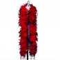 NWT Thick 120g Chandelle Feather Boa Red/Black 6ft Flapper Burlesque Costume
