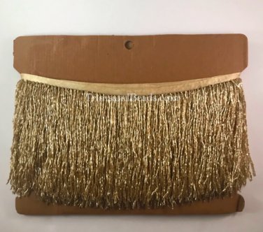 5 Yard Bolt-6.5" GOLD Glass BUGLE Bead Beaded Fringe Lamps, Costumes, Crafts