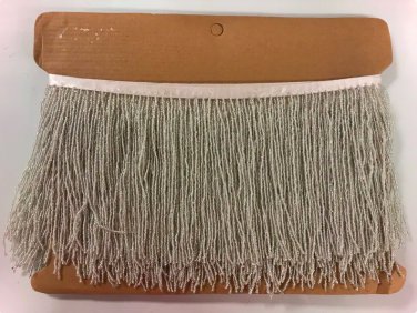 5 yard Bolt-6.5" SILVER Glass SEED BEAD Beaded Fringe Lamps, Costumes, Crafts