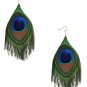 Genuine Peacock Feather Earrings