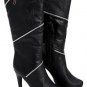 Hot Topic Torrid Black Spiral Twist Zipper High Heel Boots (6)