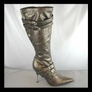 Bronze Knee High High Heel Boots (6)