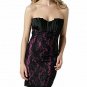 Mandee Black Pink Lace Strapless Dress (S) Goth Gothic Lolita Femme Fatale