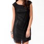 F21 Forever 21 Black Silver Layered Metallic Shift Dress S