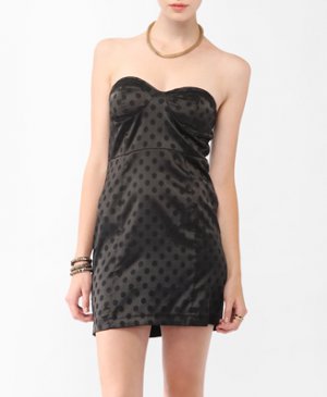 F21 Forever 21 Black Polka Dot Sweetheart Dress M