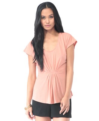 F21 Forever 21 Pink Rose Essential Pleated Front Top Blouse (S)