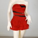 Red Zipper Tape Dress