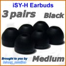 Medium Ear Buds Tips Pads Cushions for Sony MDR EX300 EX500 EX700 EX310 EX510 EX600 EX1000 @Black