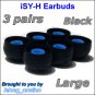 Large Ear Buds Tips Pads Cushions for Sony MDR EX300 EX500 EX700 EX310 EX510 EX600 EX1000 @Black