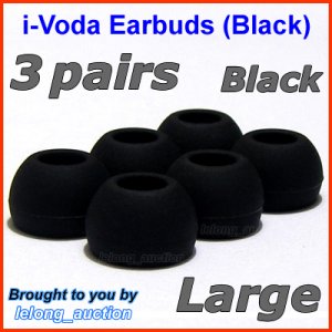 Large Ear Buds Tips Pads for Sennheiser CX 270 271 280 281 300 300-II 400 400-II 500 475 485 @Black