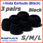 Replacement Ear Buds Tips for Sennheiser CX 270 271 280 281 300 300-II 400 400-II 500 475 485 @Black