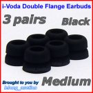 Medium Double Flange Ear Buds Tips for Sennheiser CX 300 300-II 400-II 500 350 380 550 / IE 6 7 8 @B