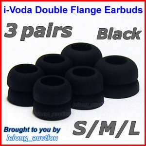 Double Flange Ear Buds Tips for Sennheiser CX 300 300-II 400 400-II 500 350 380 550 / IE 6 7 8 @B