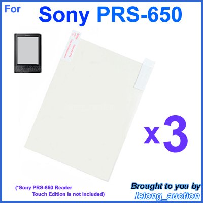 3x Clear Screen Protector Film for Sony PRS-650 Reader Touch Edition eBook eReader 6-inch