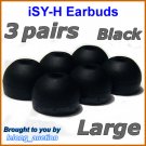 Large Ear Buds Tips Pads Cushions for Sony MDR XB20 XB21 XB40 XB41 NC13 NC33 NC300 EX38iP @Black