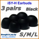 Replacement Ear Buds Tips Cushions for Sony MDR XB20 XB21 XB40 XB41 NC13 NC33 NC300 EX38iP @Black