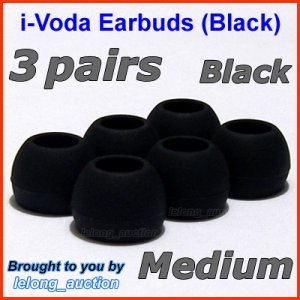 Medium Ear Buds Tips Cushions for Sennheiser CX 150 200 215 250 350 55 380 550 95 CX 6 Travel @Black