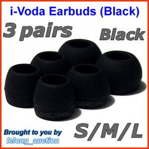 Replacement Ear Buds Tips Pad for Sennheiser CX 150 200 215 250 350 55 380 550 95 CX 6 Travel @Black