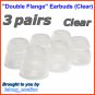 Double Flange Ear Buds Tips Cushions for Ultimate Ears UE 100 200 200vi 300 300vi 350 350vi @Clear