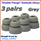 Double Flange Ear Buds Tips Cushions for Ultimate Ears UE In Ear Earphones TripleFi 10 10vi @Grey