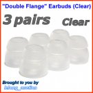 Replacement Double Flange Ear Buds Tips Cushions for Sony In-Ear Earphones Headphones @Clear