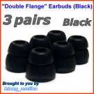 Replacement Double Flange Ear Buds Tips Cushion for Audio-Technica In-Ear Earphones Headphone @Black