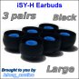 Large Replacement Ear Buds Tips Cushions for Sony DR EX12iP EX61iP EX300iP XB22iP BT100 BT160 @Black